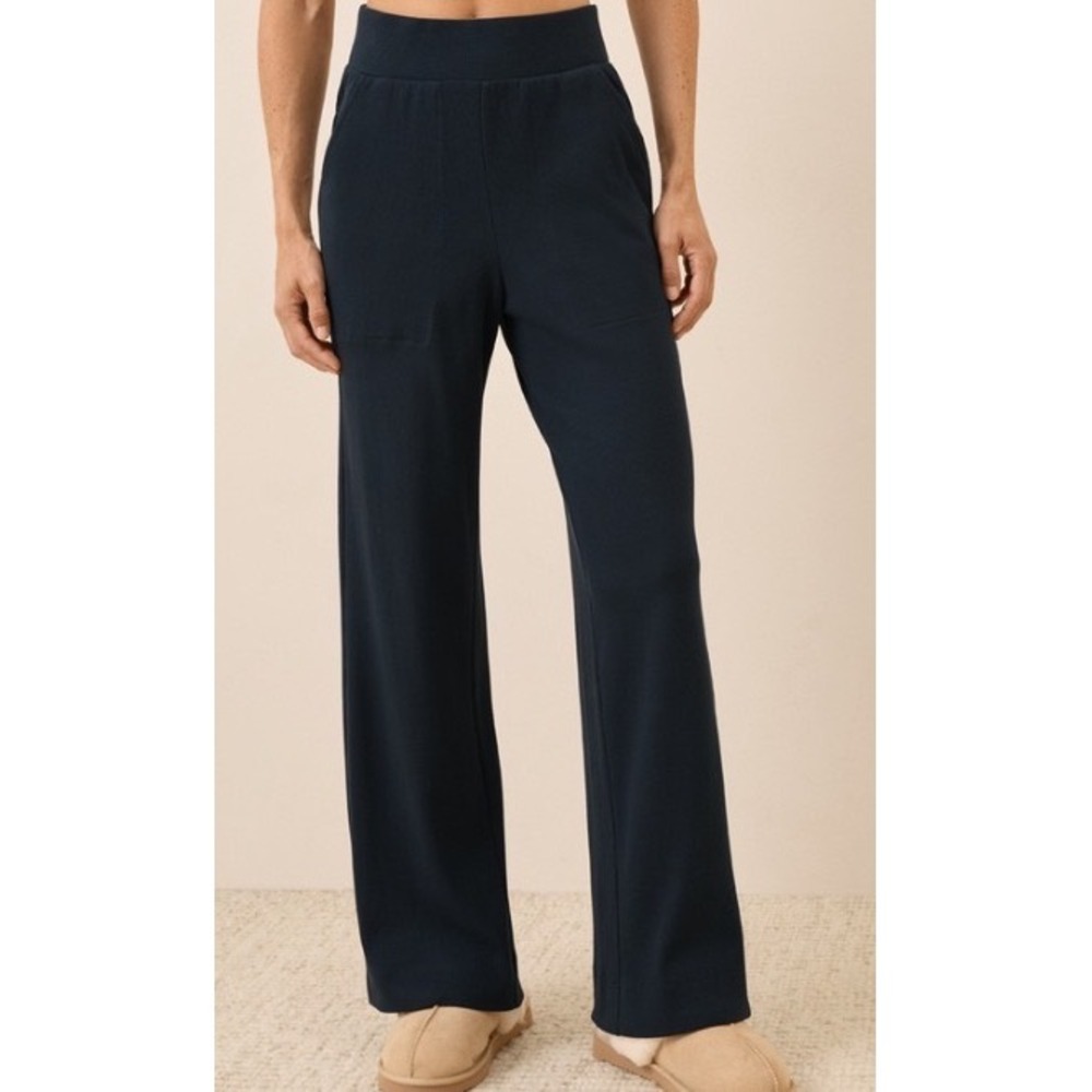 Pact Wide Leg Lounge Pants Black Medium New Without Tags
